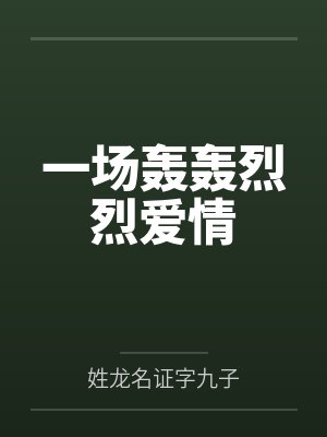 一场轰轰烈烈爱情by姓龙名证字九子封面